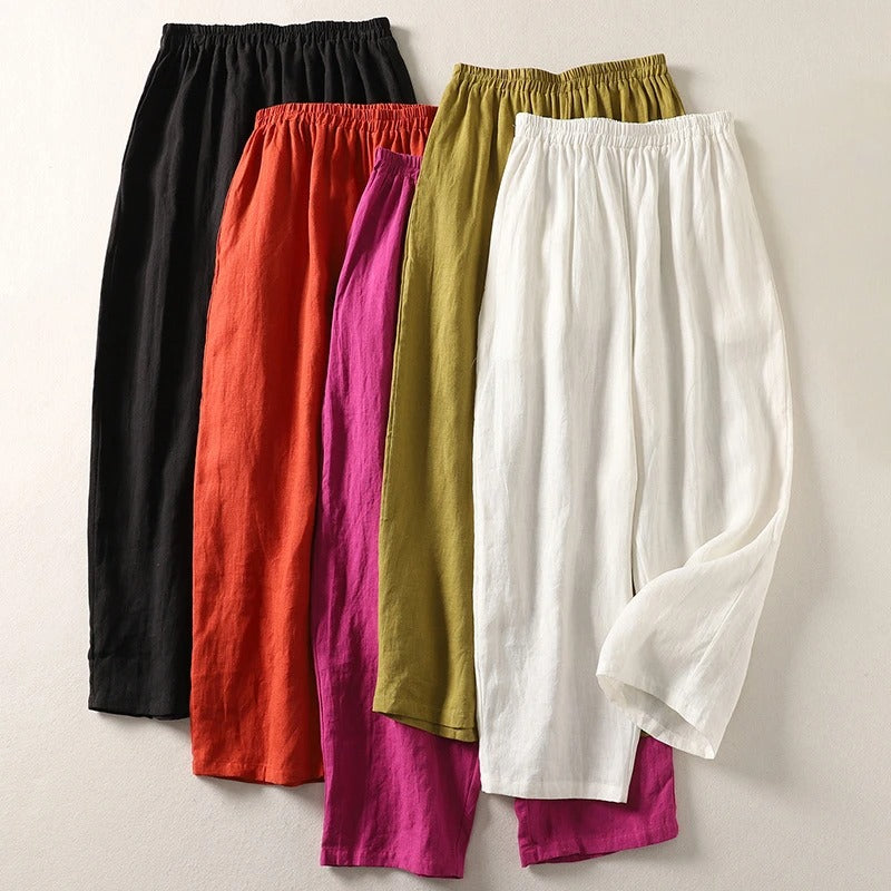 Amalia™ | Pantalon fluide en coton et lin