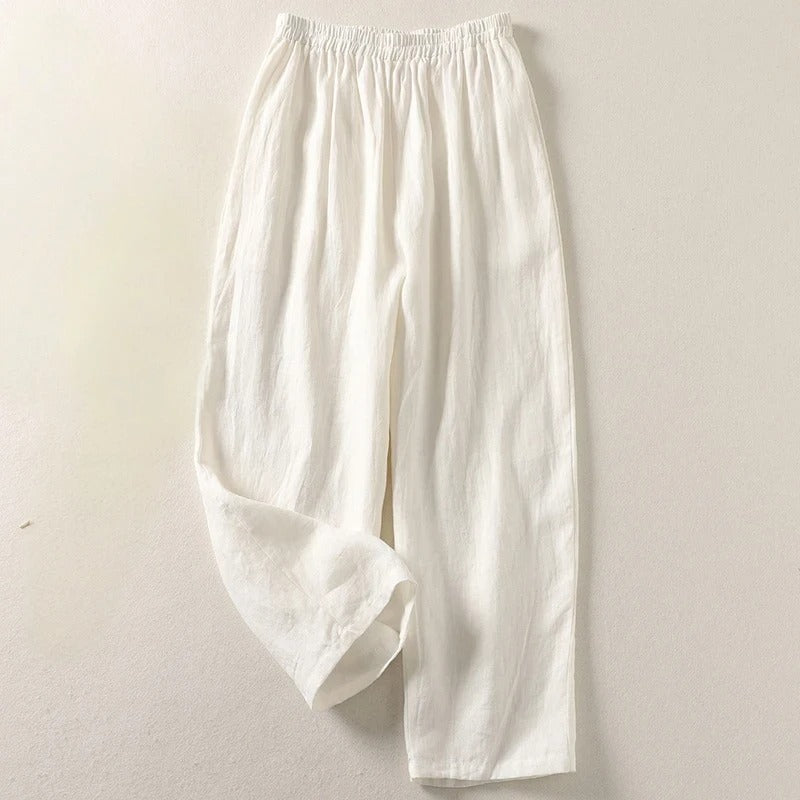 Amalia™ | Pantalon fluide en coton et lin