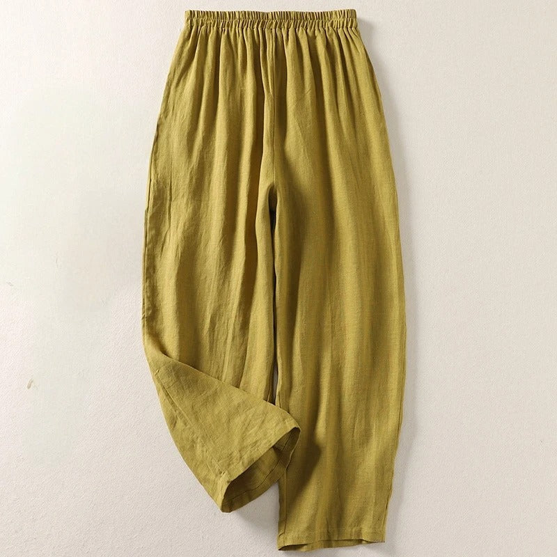Amalia™ | Pantalon fluide en coton et lin