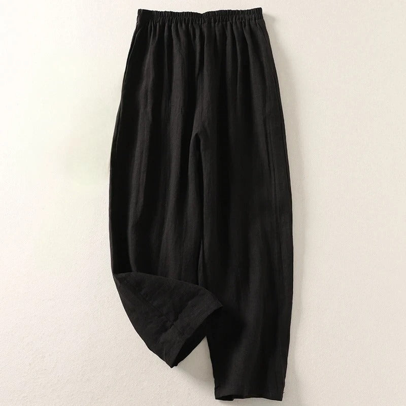 Amalia™ | Pantalon fluide en coton et lin