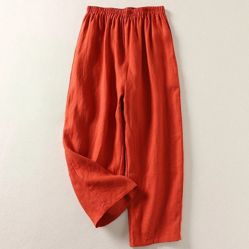 Amalia™ | Pantalon fluide en coton et lin