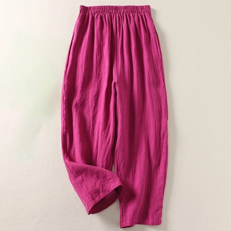 Amalia™ | Pantalon fluide en coton et lin