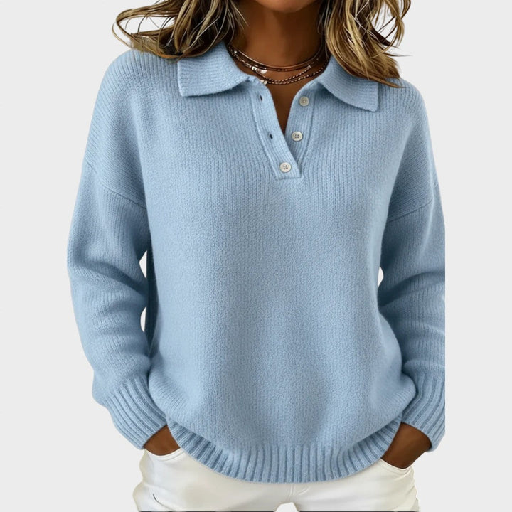 Marusa - Pull Polo en Maille Douce