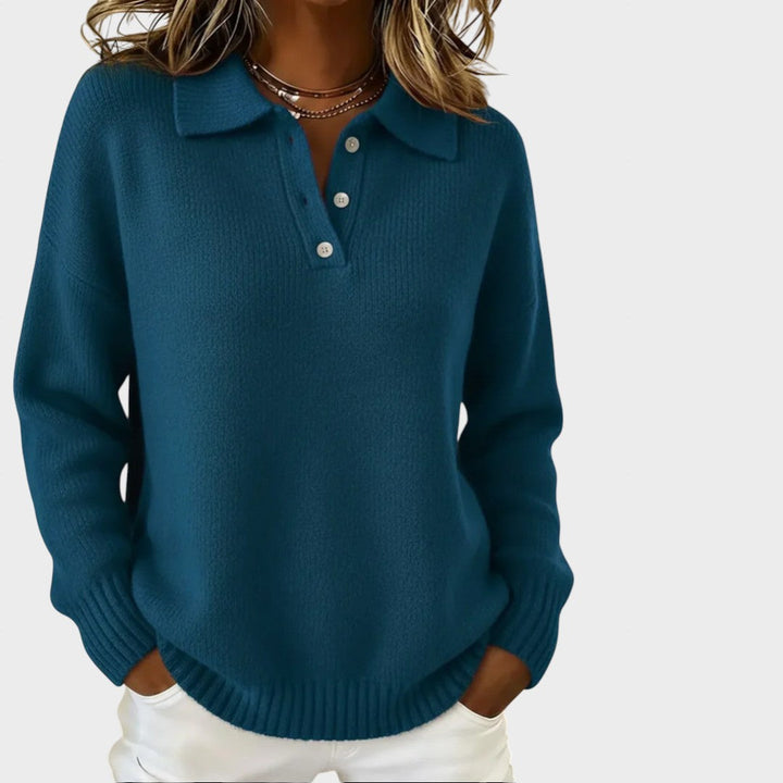 Marusa - Pull Polo en Maille Douce