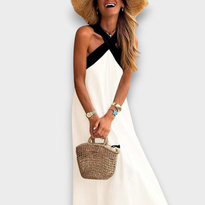Iva - Robe maxi avec bretelles croisées