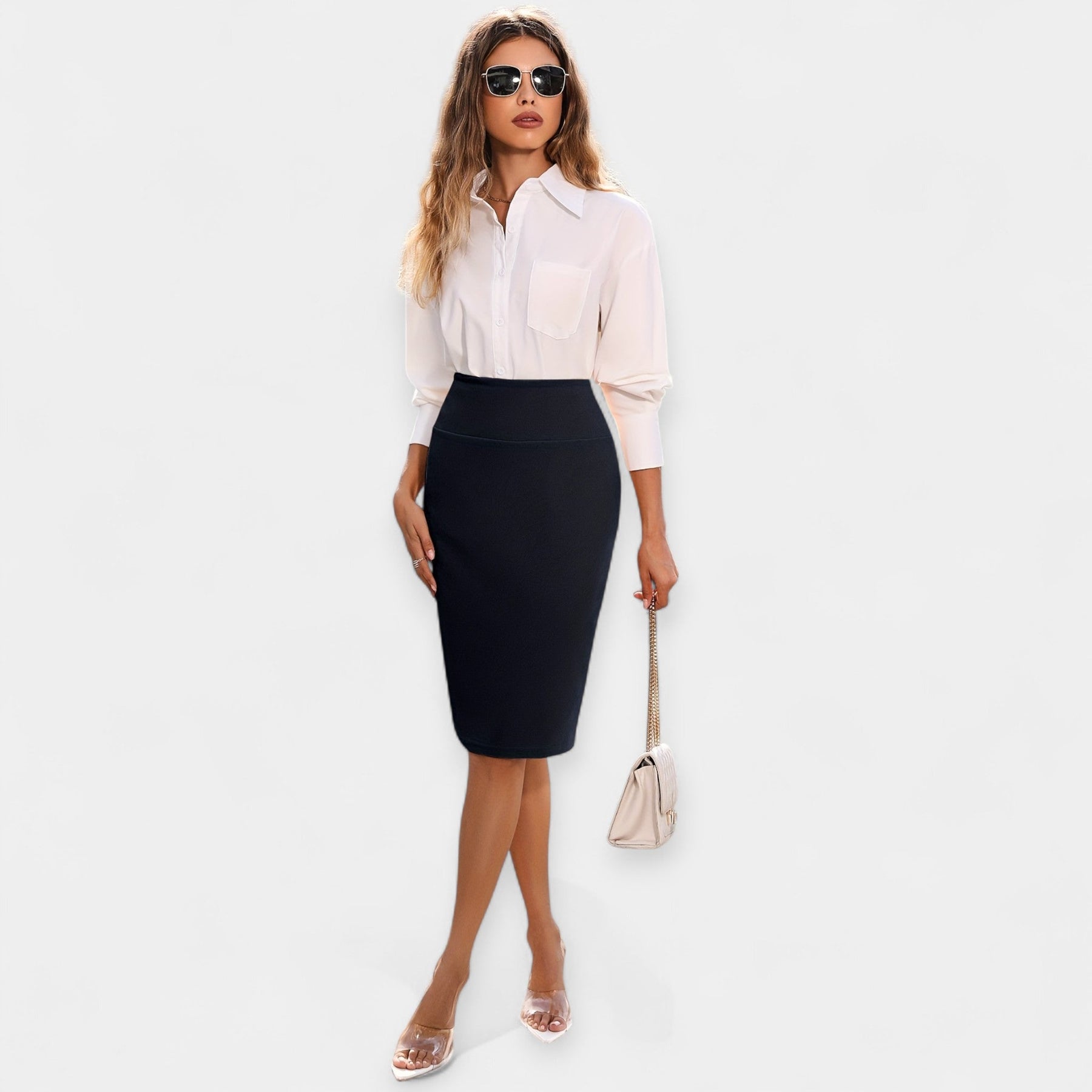Meda - Jupe Midi Taille Haute