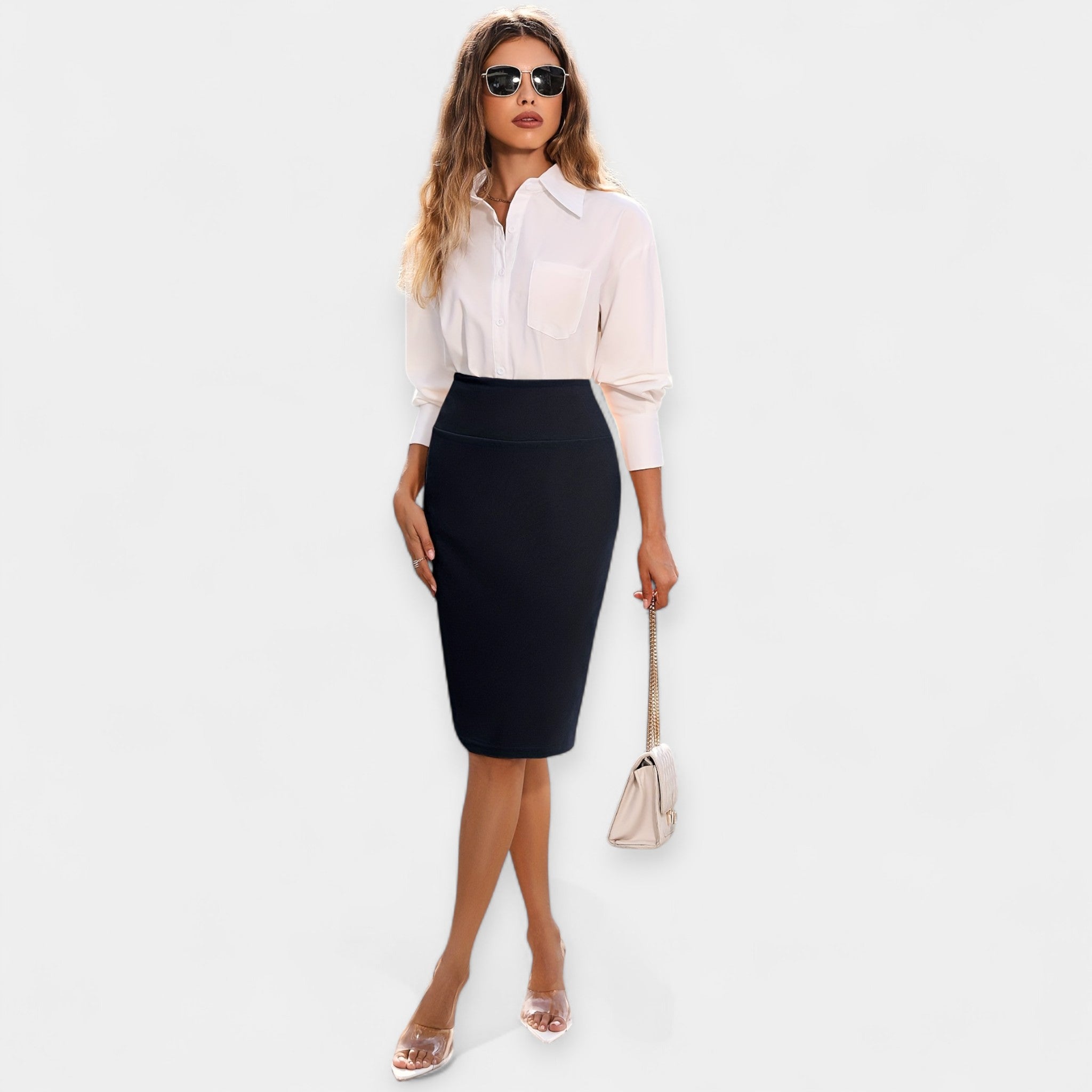 Meda - Jupe Midi Taille Haute