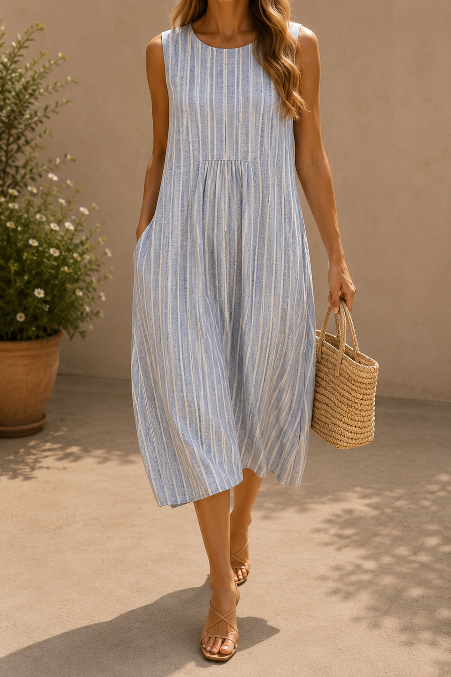 Anaïs | Robe Rayée Balnéaire