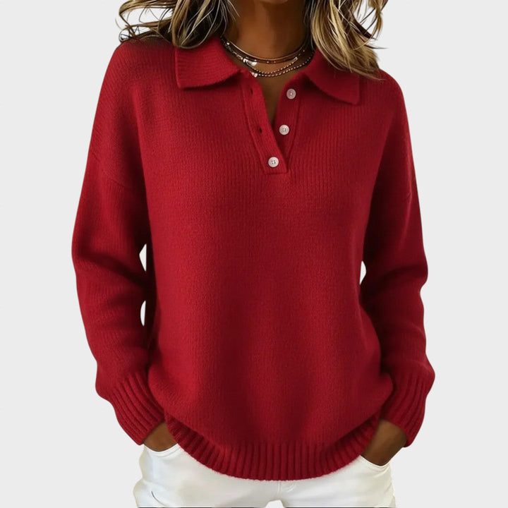 Marusa - Pull Polo en Maille Douce