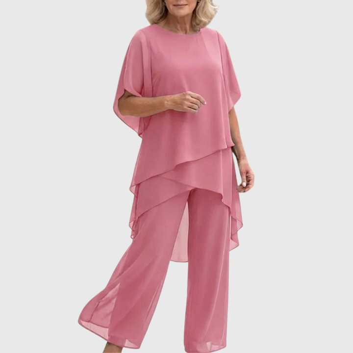 Costume avec pantalons palazzo drapés