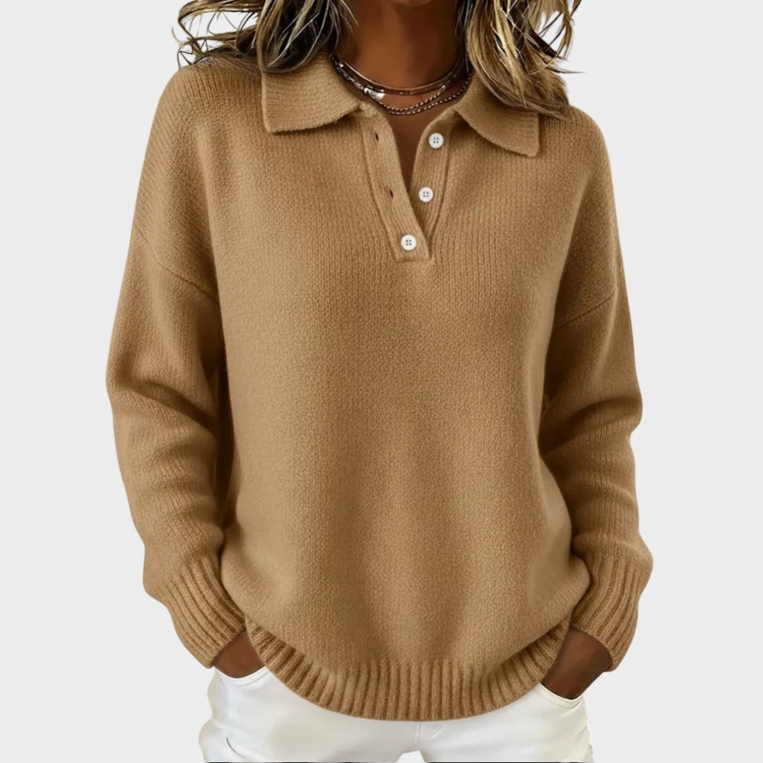 Marusa - Pull Polo en Maille Douce