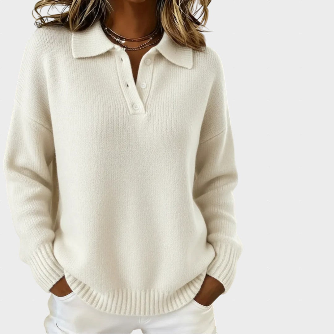 Marusa - Pull Polo en Maille Douce