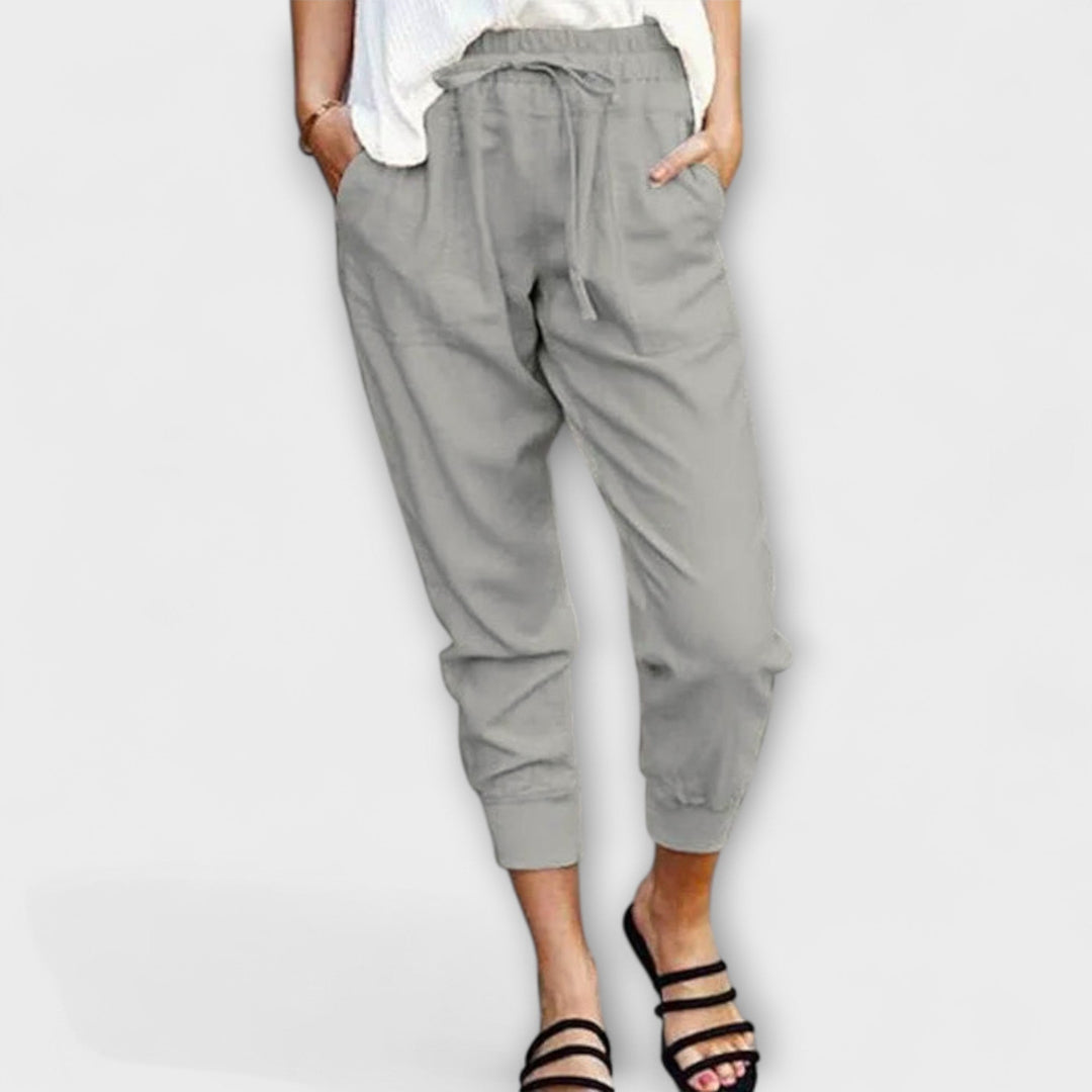 Blaire – Pantalons légers en lin mélangé avec du coton
