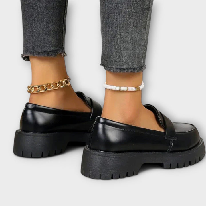 Mocassins pour femmes avec design orthopédique et talons en satin