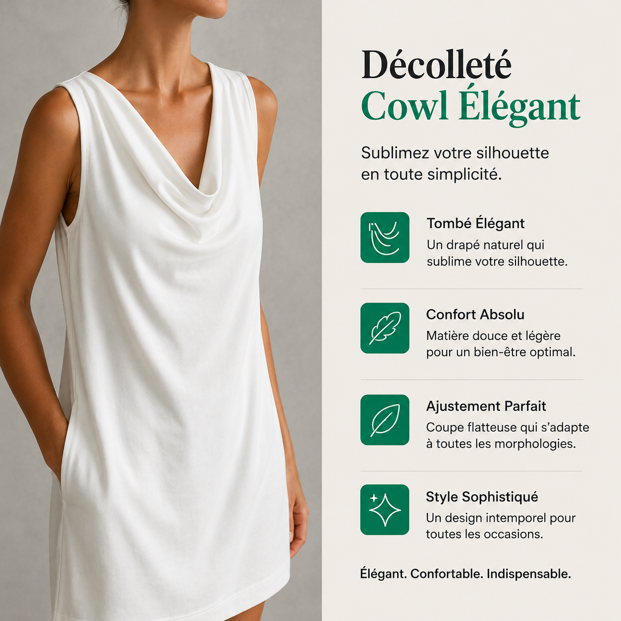 Luciana™ | Robe moulante à col drapé