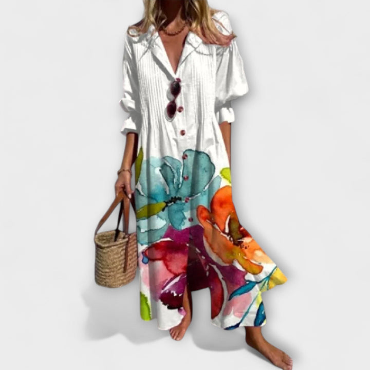 Lila - Robe Maxi Flatteuse avec Couverture de Ventre