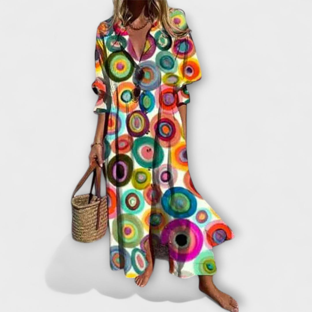 Lila - Robe Maxi Flatteuse avec Couverture de Ventre