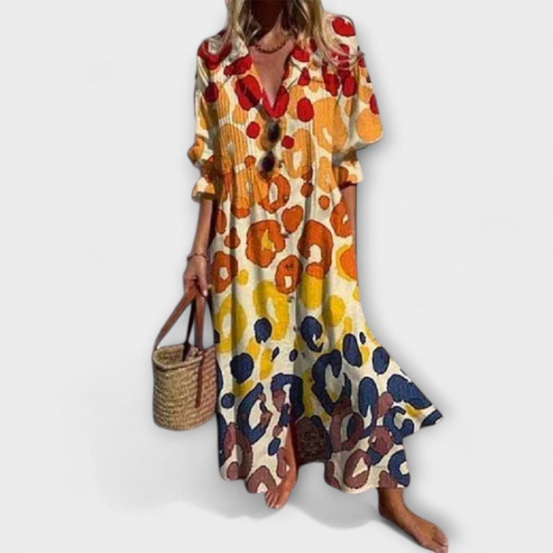 Lila - Robe Maxi Flatteuse avec Couverture de Ventre