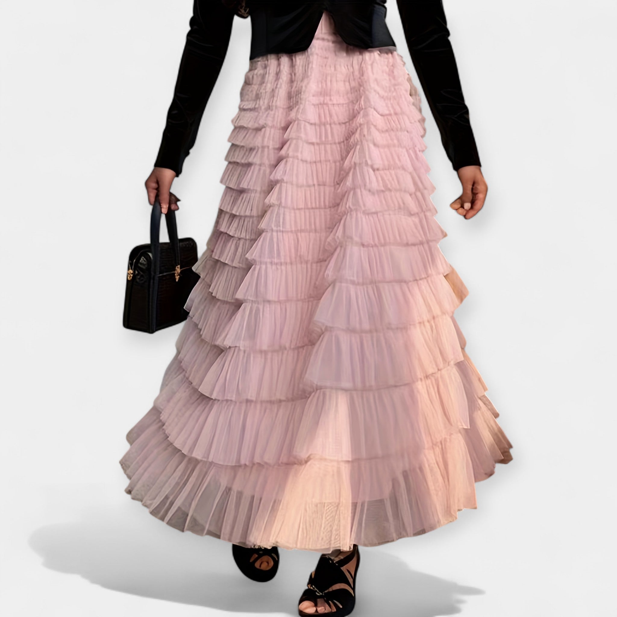 Kristýna - Jupe Élégante avec Détail Décoratif en Tulle